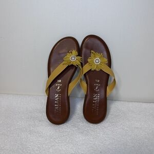 Italian Shoemakers Mustard Floral Sandals